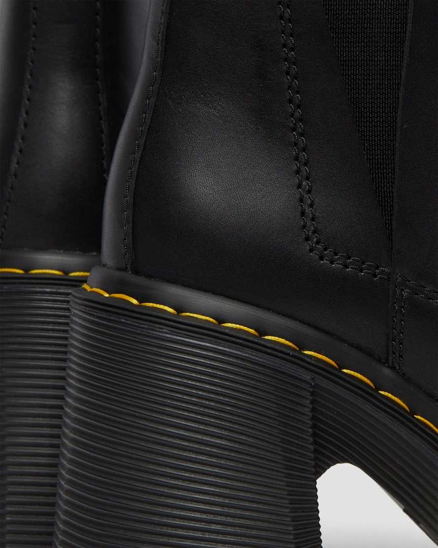 svarta dr martens spence flared heel chelsea stövlar för dam