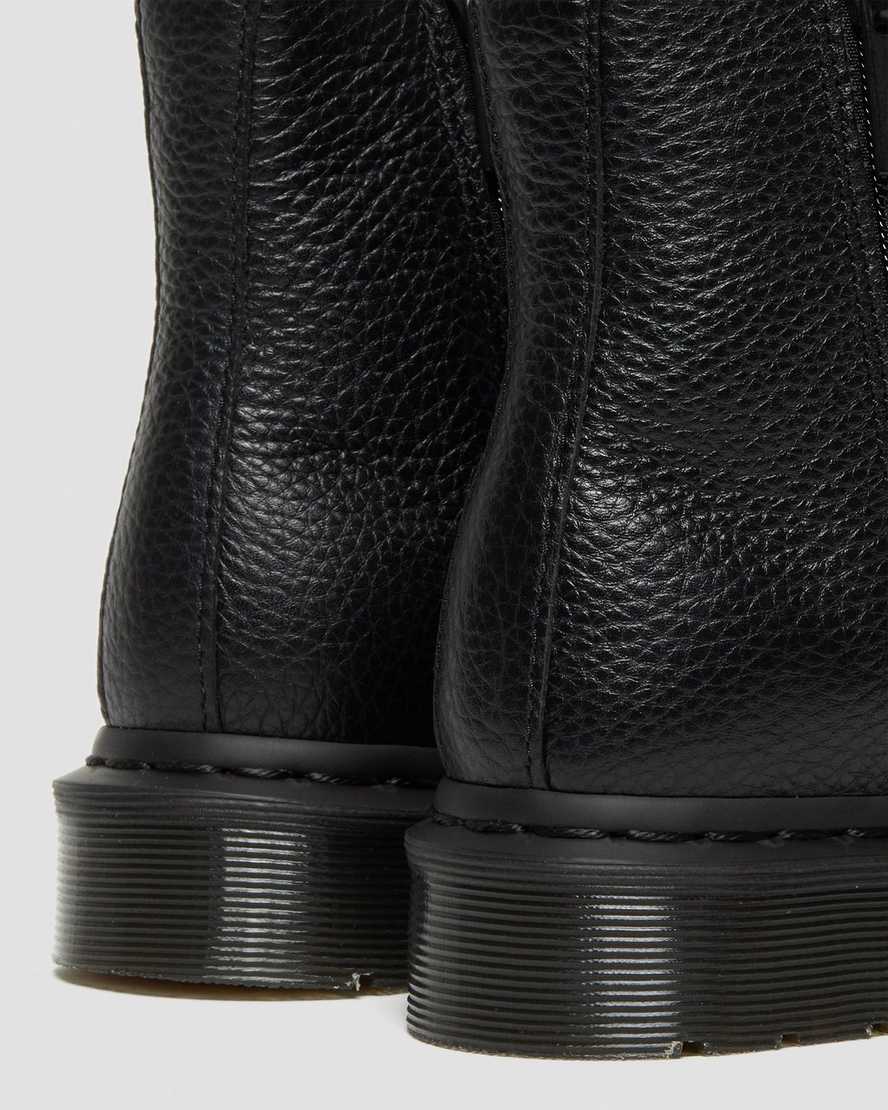 svarta dr martens 2976 zipper chelsea-stövlar för kvinnor