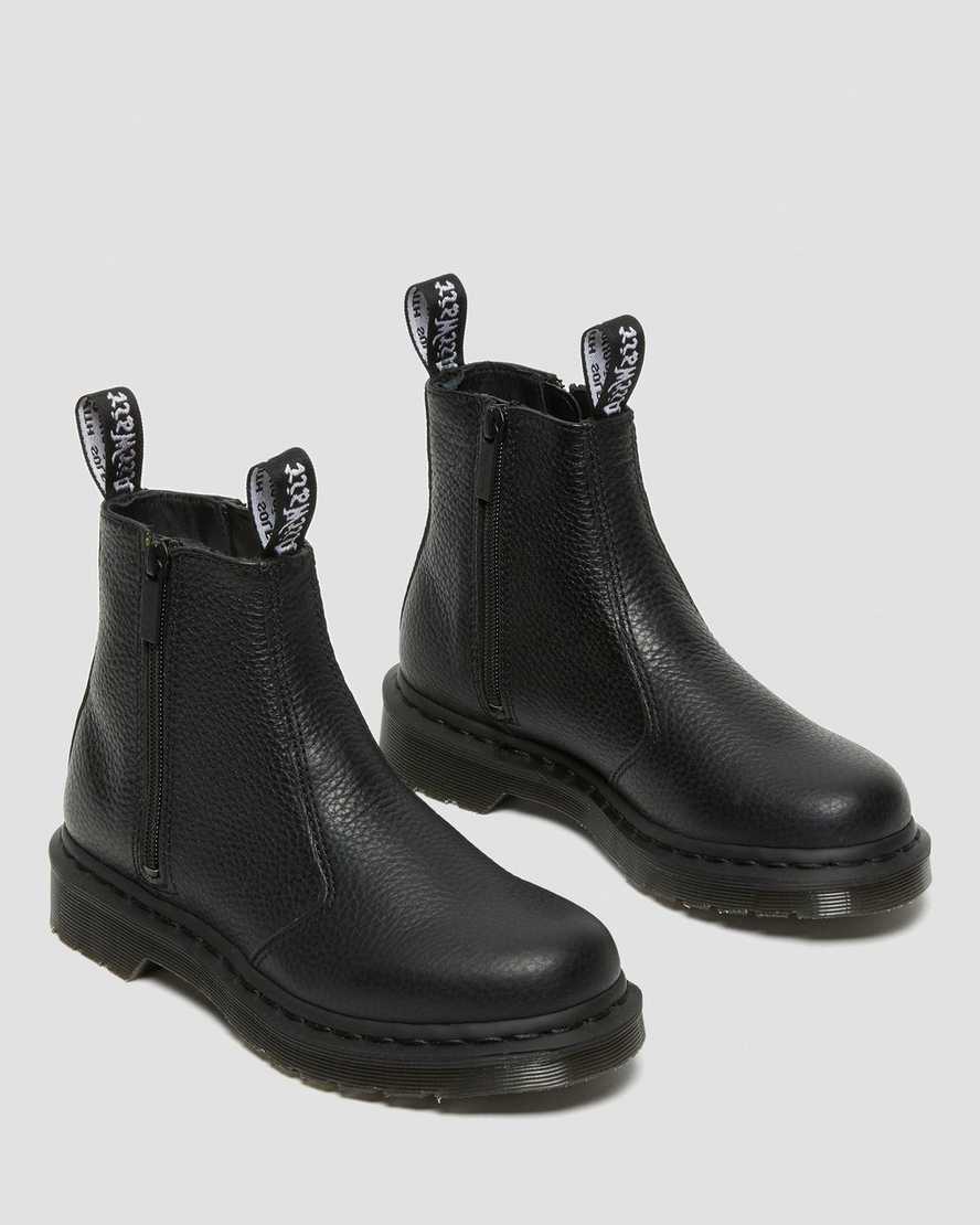 svarta dr martens 2976 zipper chelsea-stövlar för kvinnor