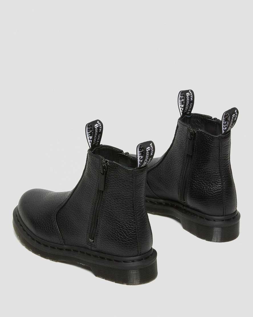 svarta dr martens 2976 zipper chelsea-stövlar för kvinnor