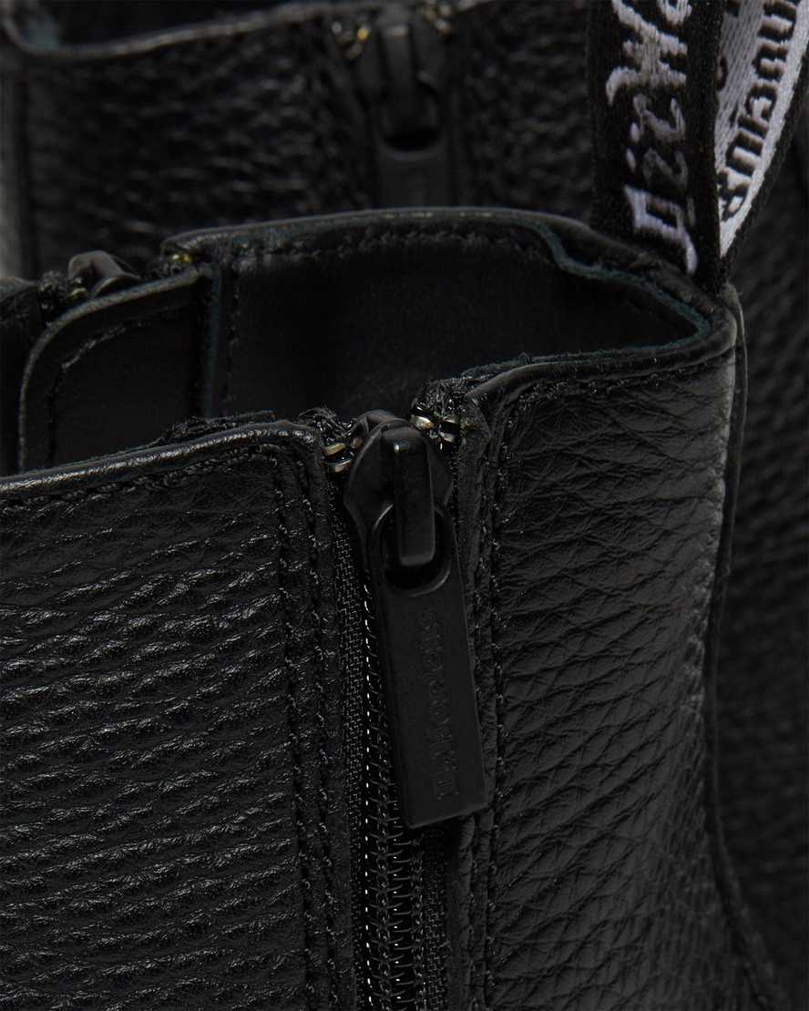 svarta dr martens 2976 zipper chelsea-stövlar för kvinnor