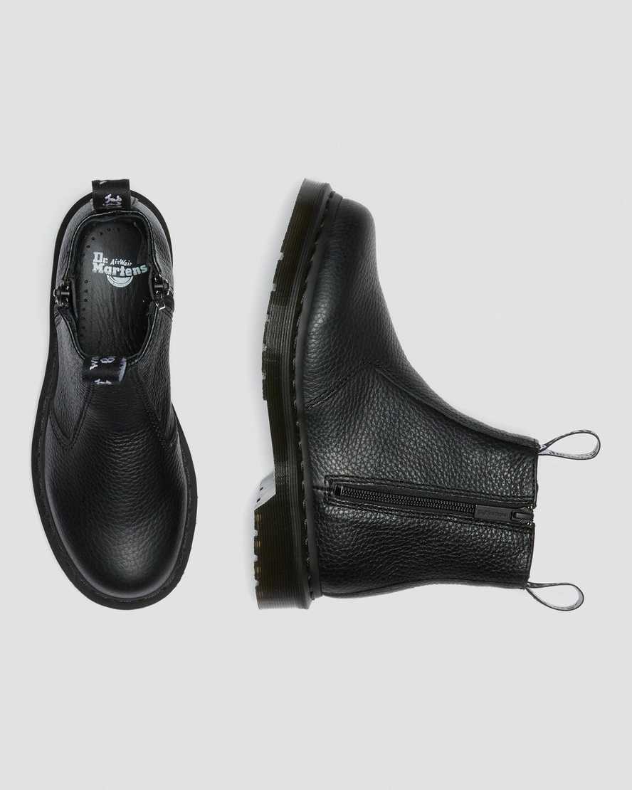 svarta dr martens 2976 zipper chelsea-stövlar för kvinnor