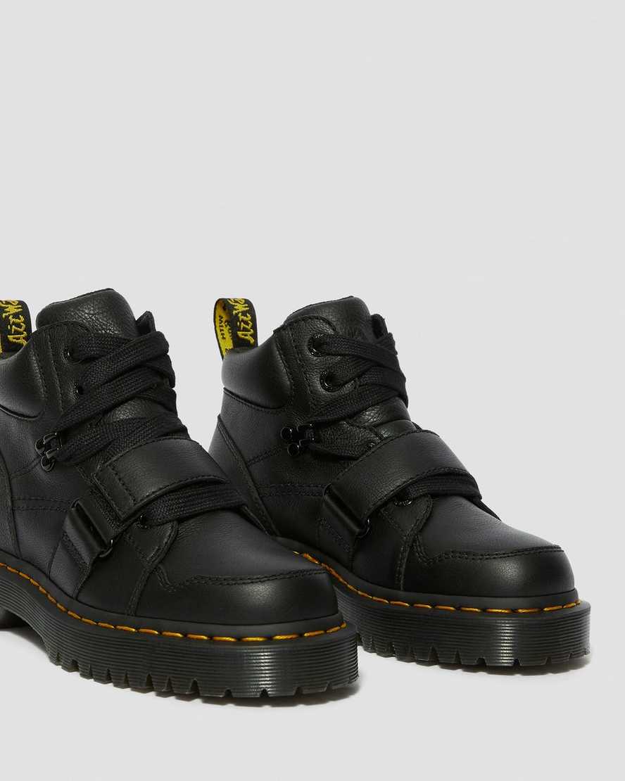 svarta dr martens zuma ii chunky stövlar för dam