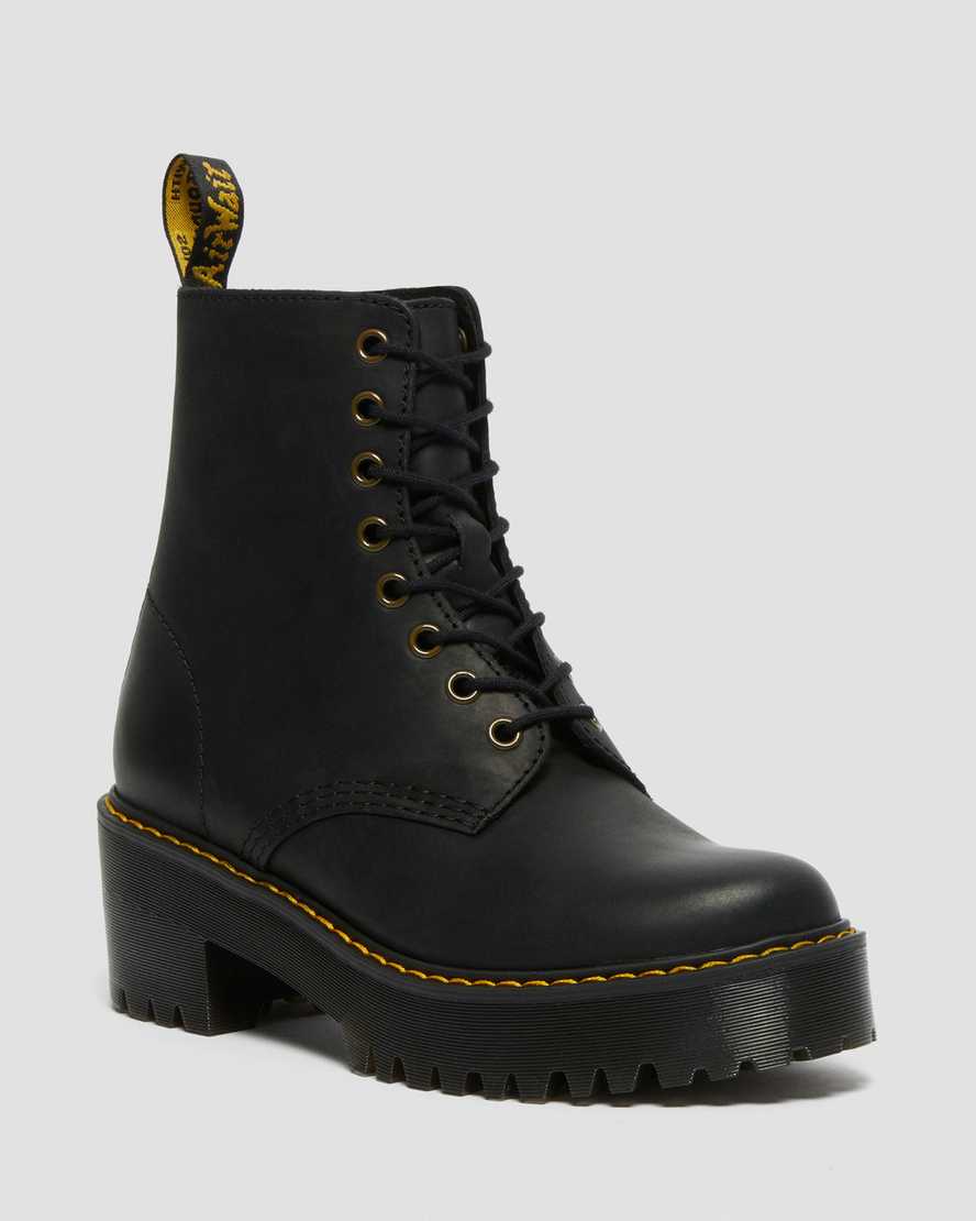 svarta dr martens shriver hi wyoming damklackade stövlar
