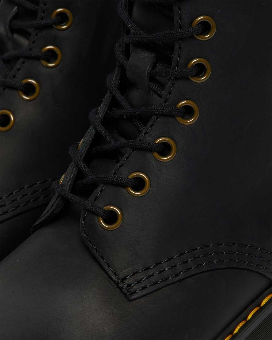 svarta dr martens shriver hi wyoming damklackade stövlar