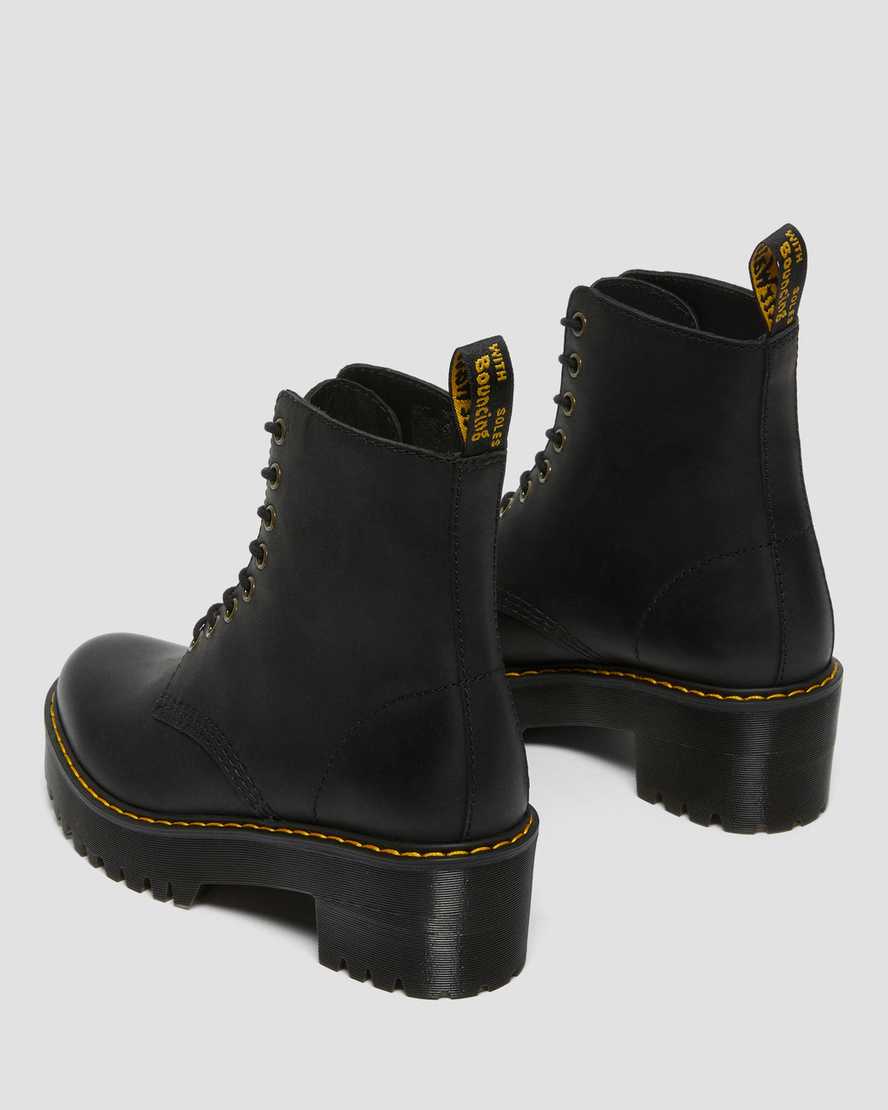 svarta dr martens shriver hi wyoming damklackade stövlar