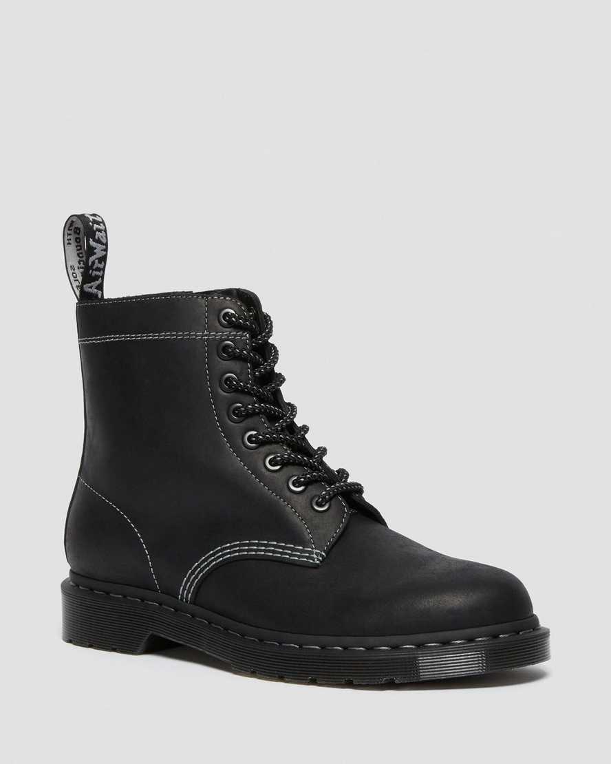 svarta dr martens 1460 pascal zip damstövlar med snörning