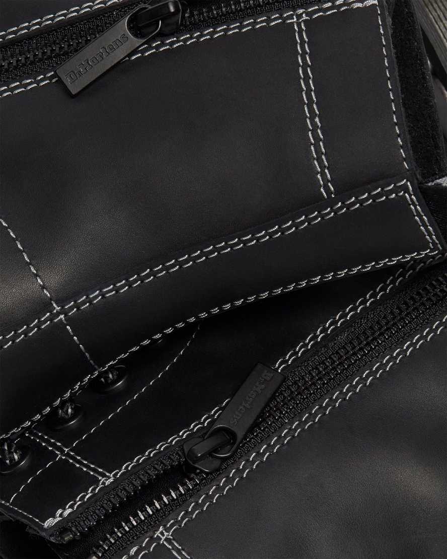 svarta dr martens 1460 pascal zip damstövlar med snörning
