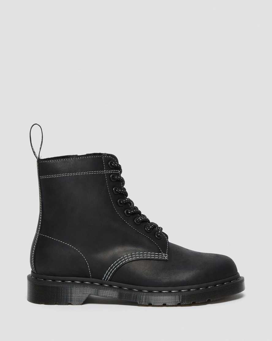 svarta dr martens 1460 pascal zip damstövlar med snörning