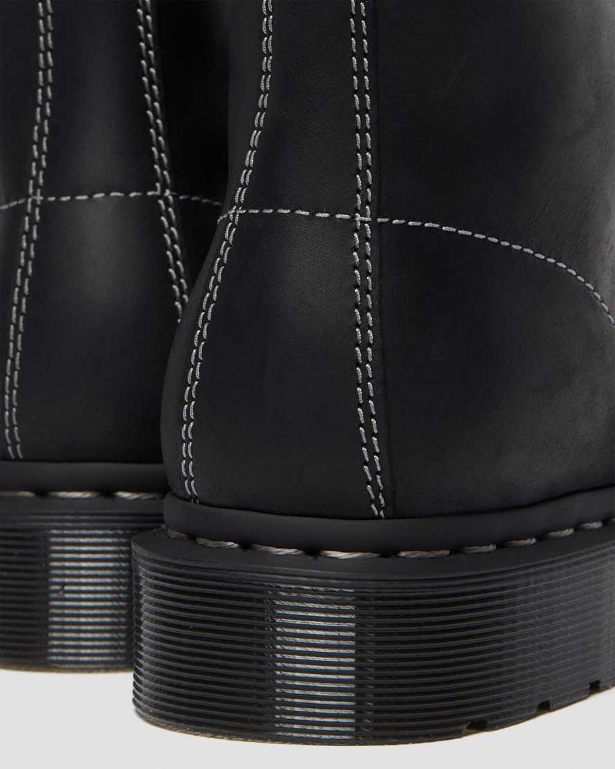 svarta dr martens 1460 pascal zip damstövlar med snörning