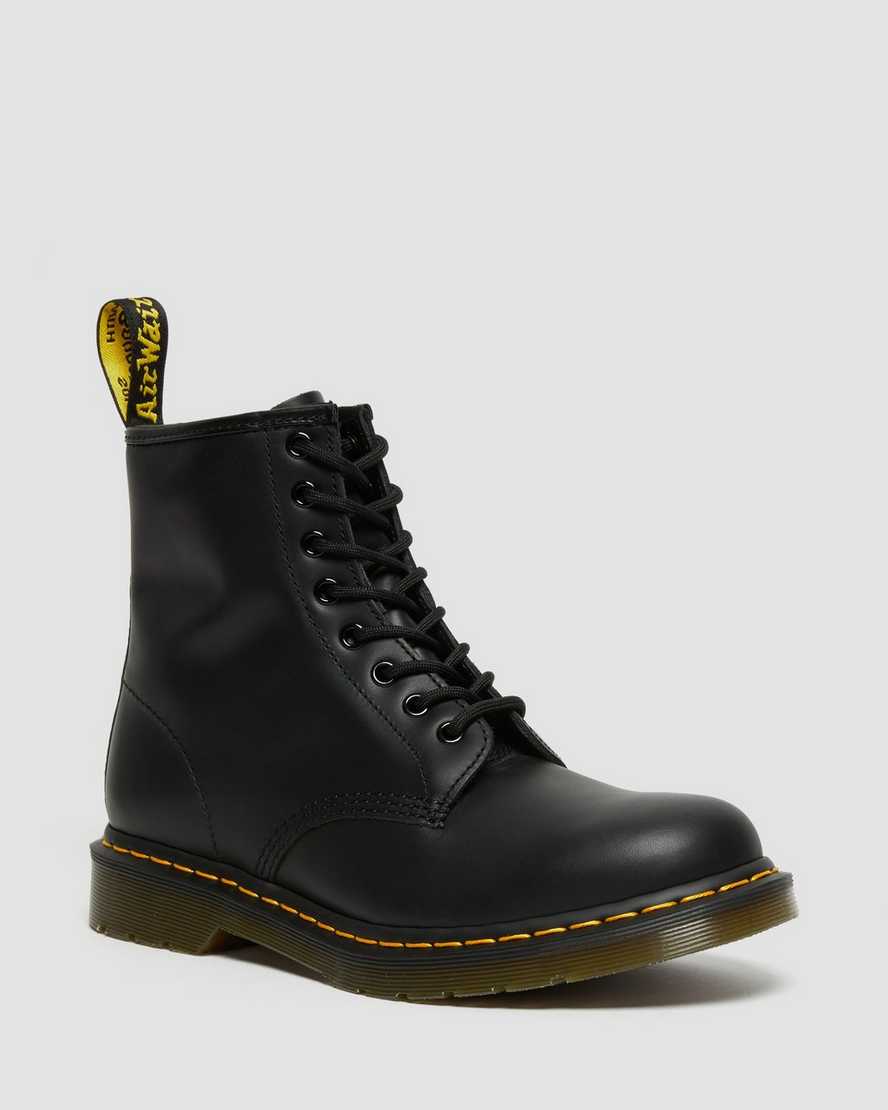 svarta dr martens 1460 nappa damstövlar med snörning