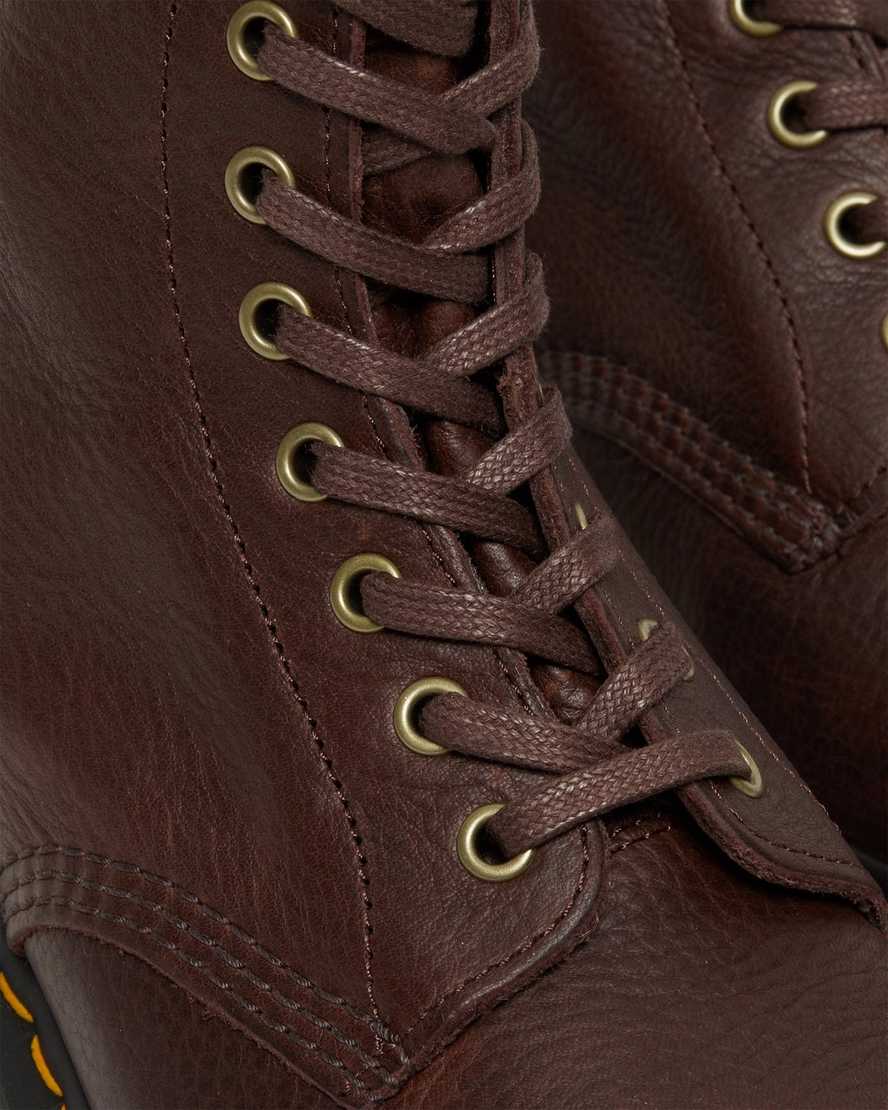 bruna dr martens 1460 pascal ambassador damstövlar med snörning