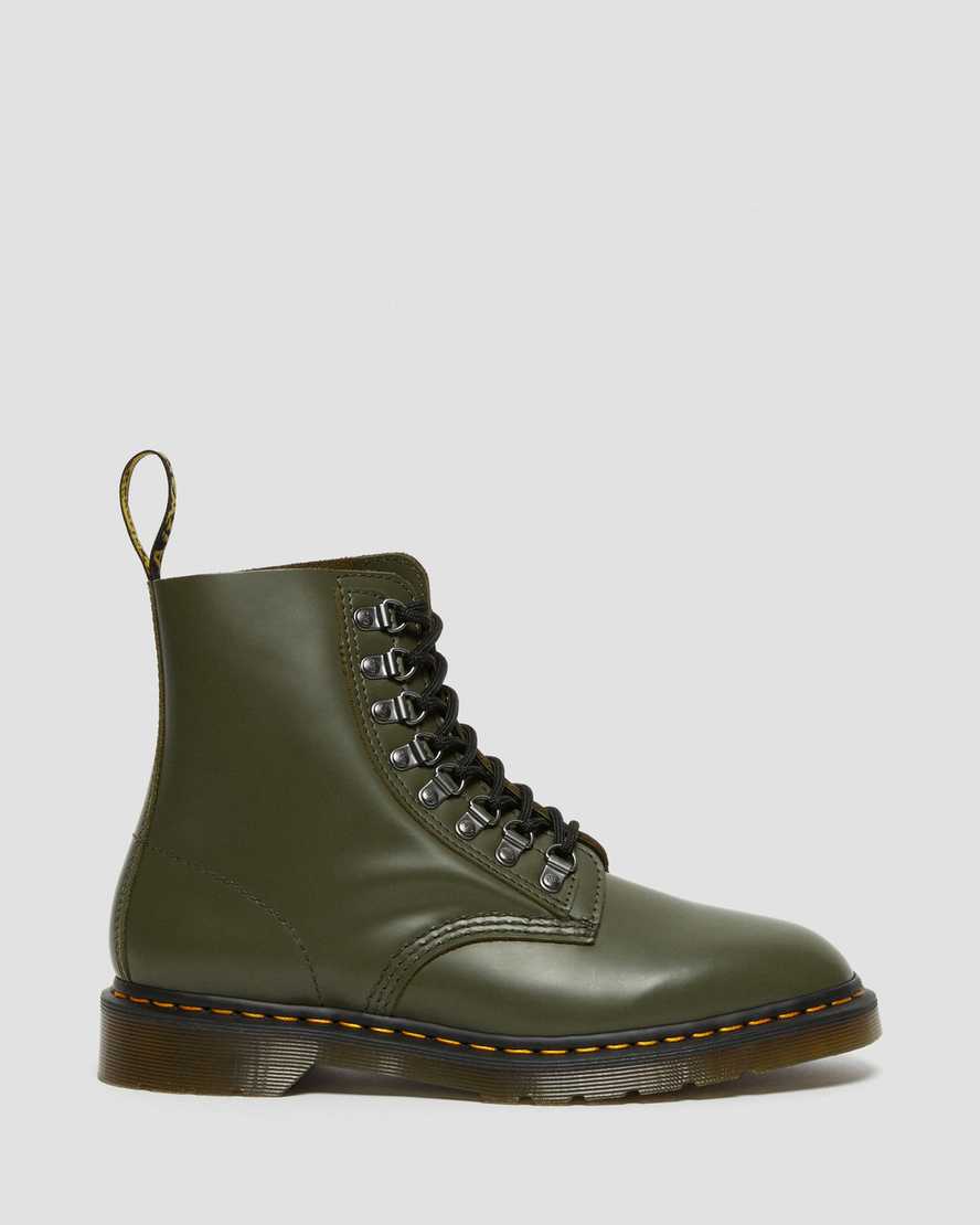 gröna dr martens 1460 pascal verso smooth damstövlar med snörning