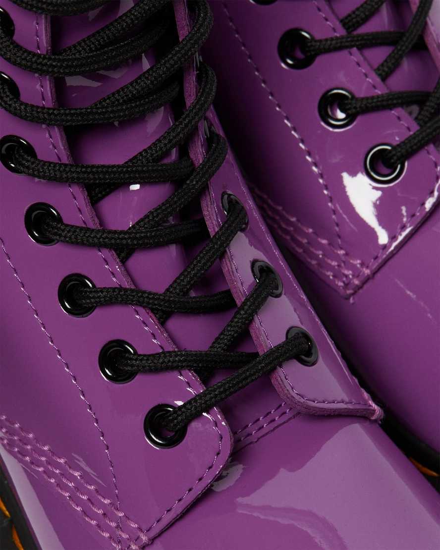 lila dr martens 1460 patent damstövlar med snörning