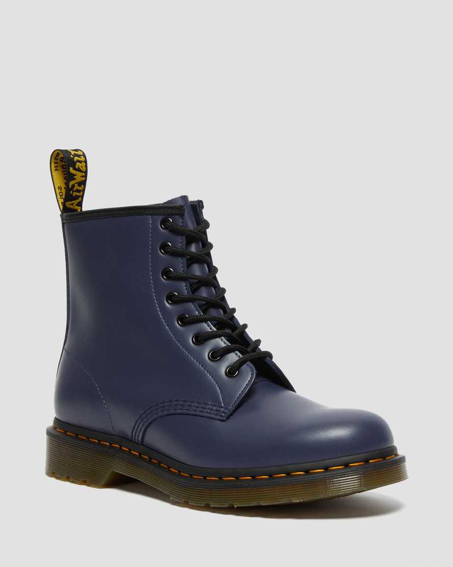 blå dr martens 1460 smooth damstövlar med snörning