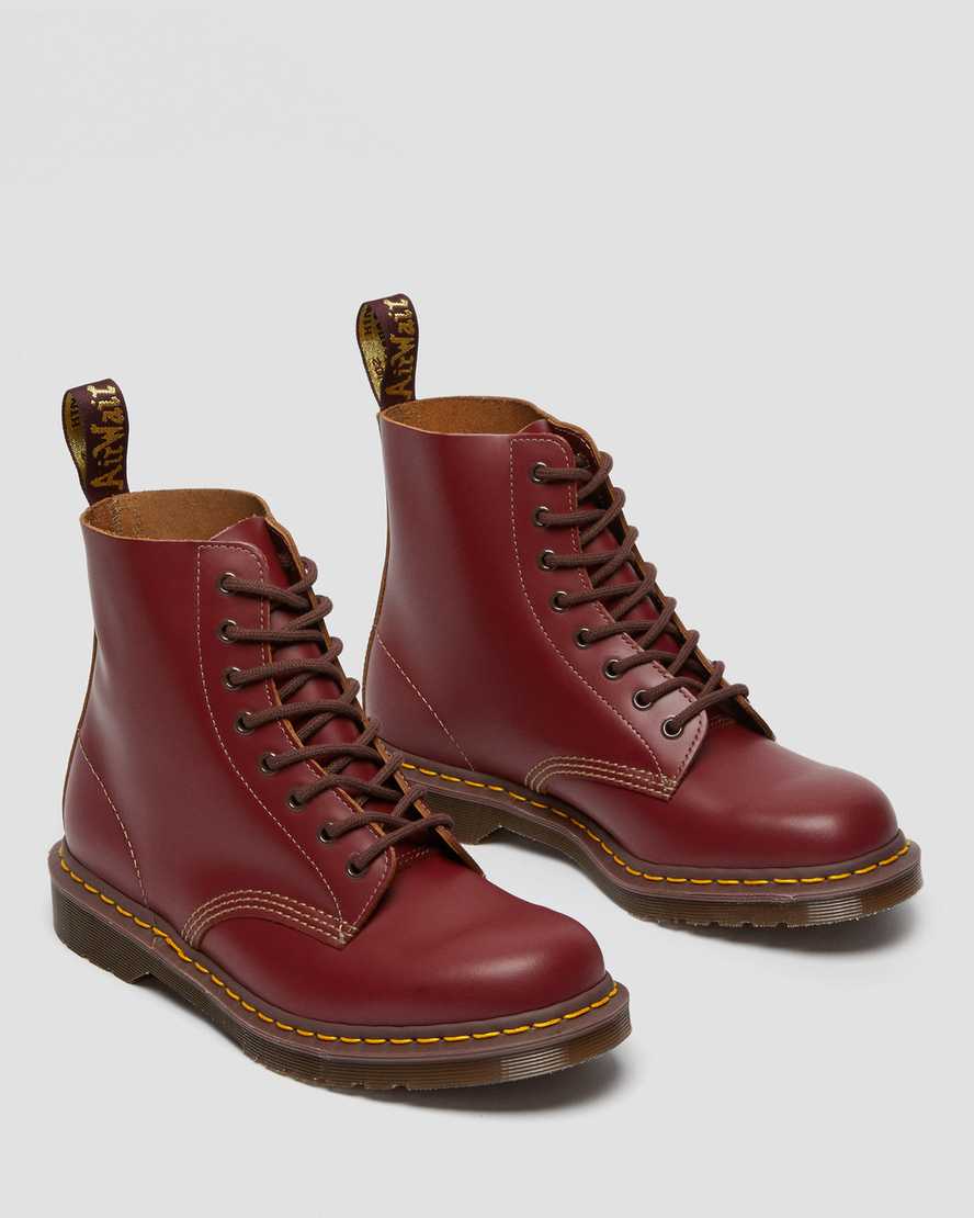 röda dr martens 1460 vintage made in england damstövlar med snörning