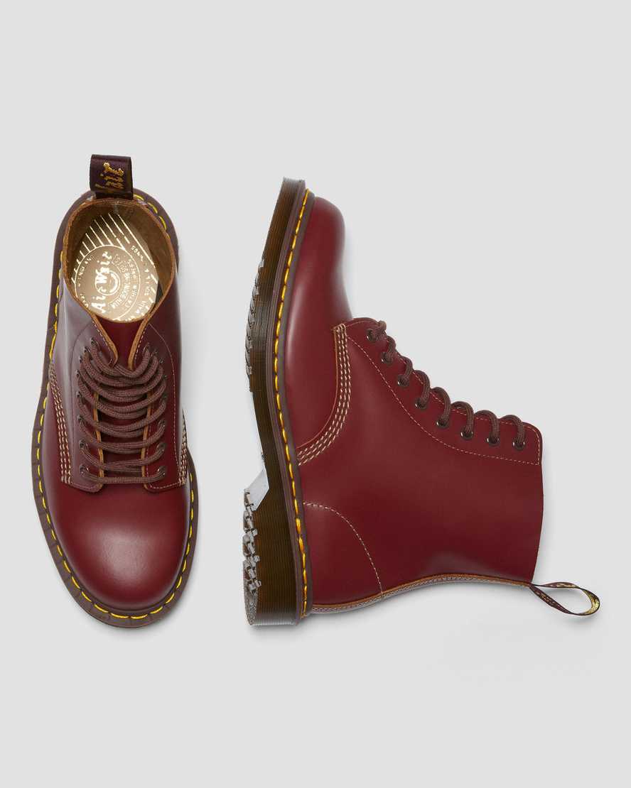röda dr martens 1460 vintage made in england damstövlar med snörning
