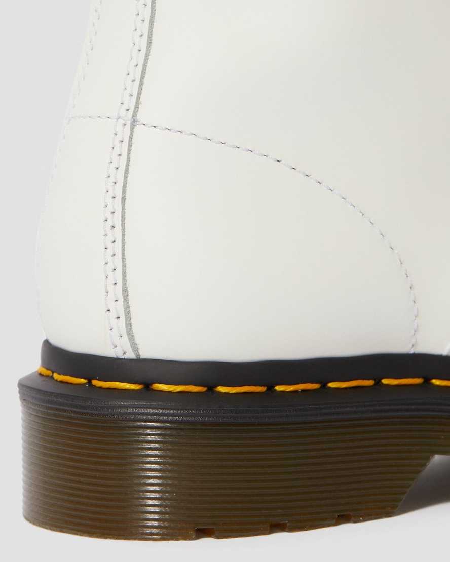vita dr martens 1460 smooth damstövlar med snörning