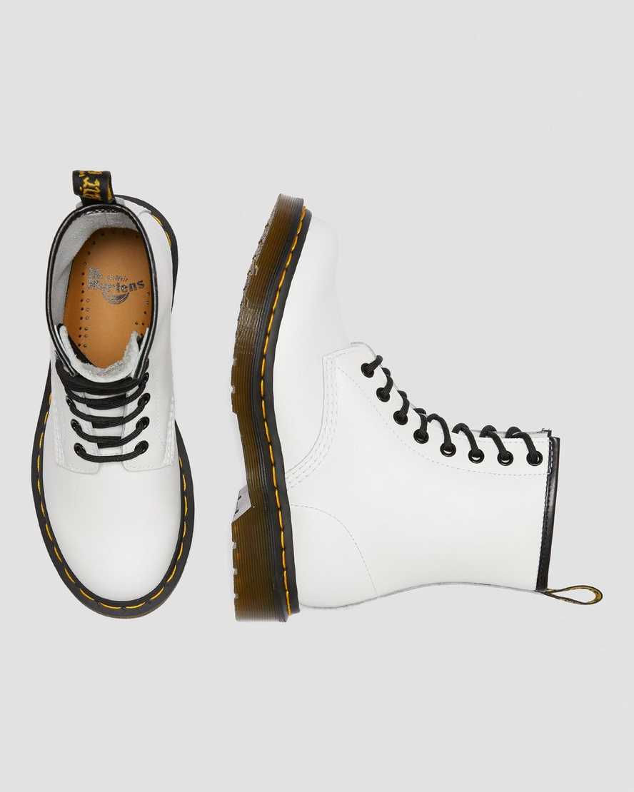vita dr martens 1460 smooth damstövlar med snörning