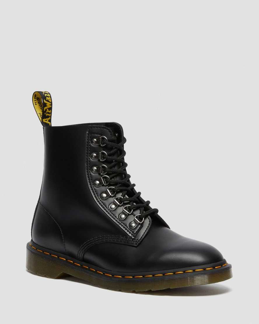svarta dr martens 1460 pascal verso smooth damstövlar med snörning