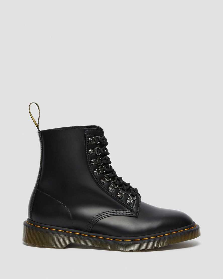 svarta dr martens 1460 pascal verso smooth damstövlar med snörning