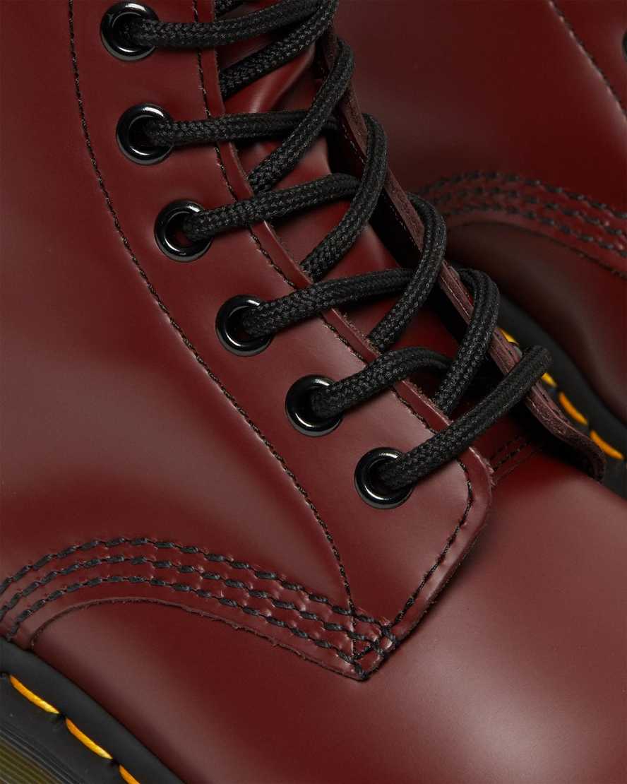 röda dr martens 1460 smooth damstövlar med snörning