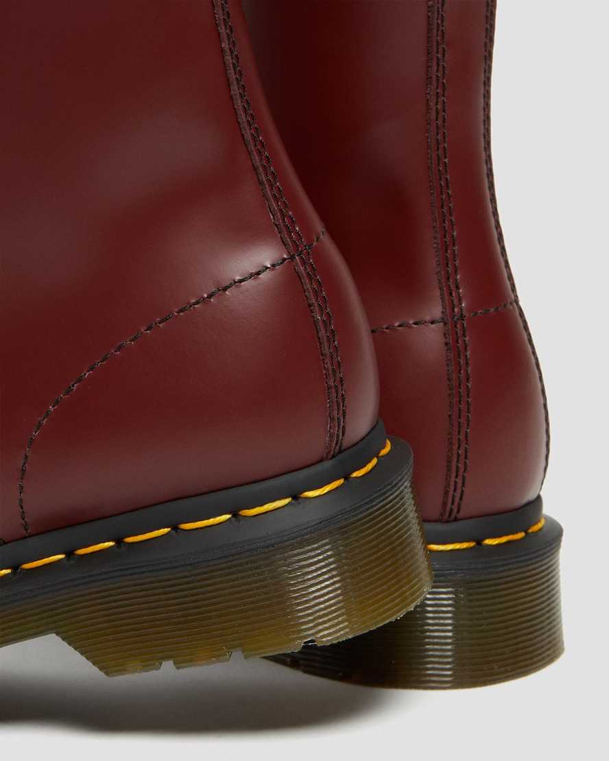 röda dr martens 1460 smooth damstövlar med snörning