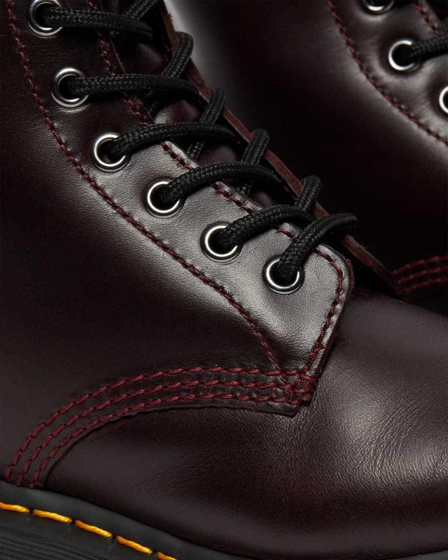 dr martens 1460 serena fuskpälsfodrade damstövlar med snörning vinröda
