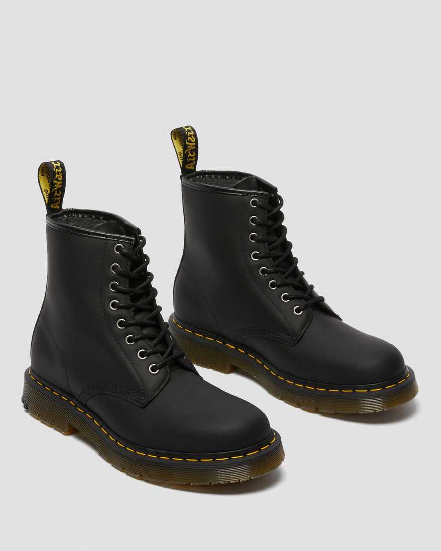 svarta dr martens 1460 dms wintergrip damstövlar med snörning