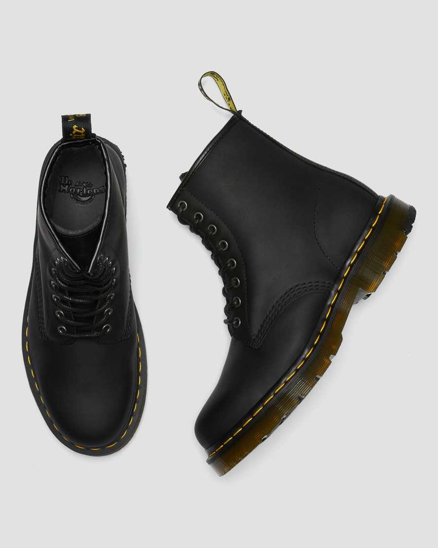 svarta dr martens 1460 dms wintergrip damstövlar med snörning