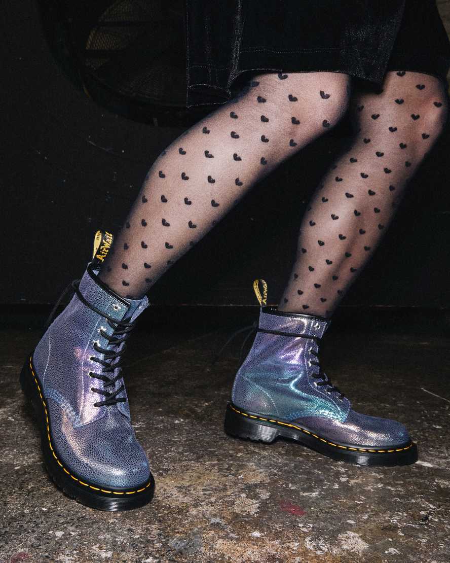 flerfärgade dr martens 1460 rainbow ray damstövlar med snörning