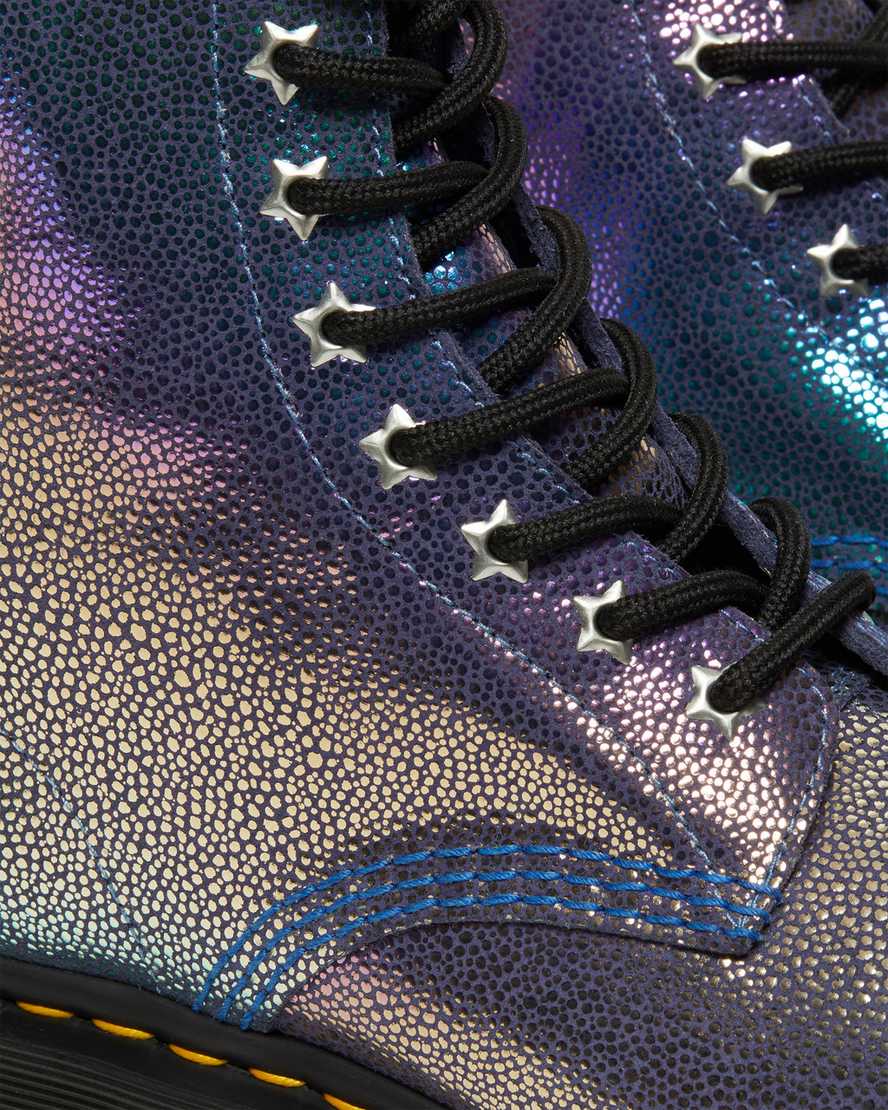 flerfärgade dr martens 1460 rainbow ray damstövlar med snörning