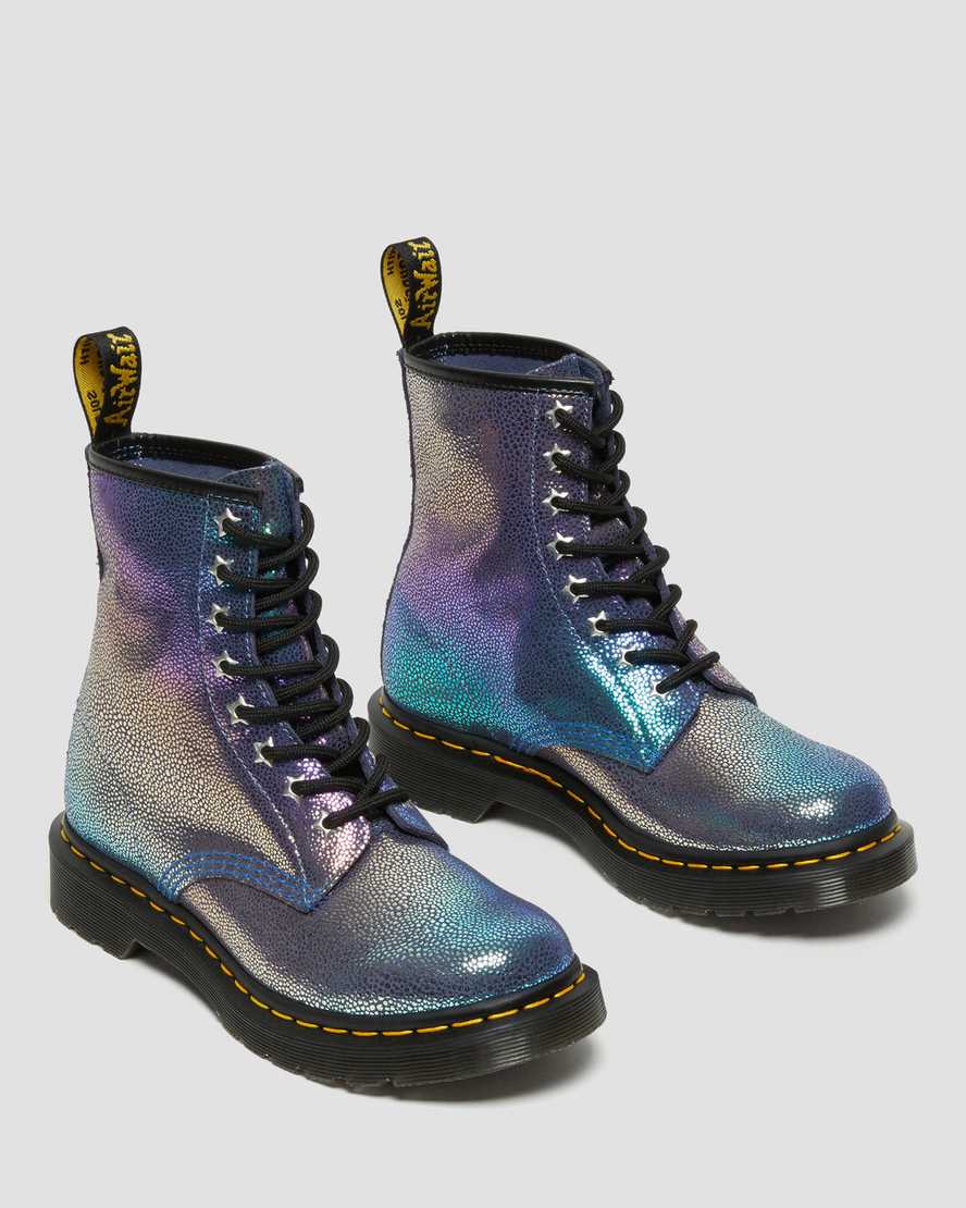 flerfärgade dr martens 1460 rainbow ray damstövlar med snörning