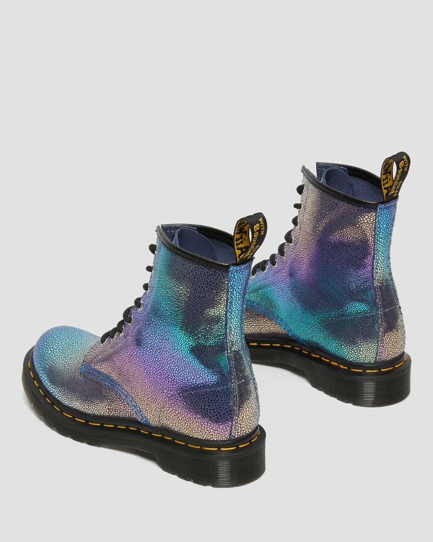 flerfärgade dr martens 1460 rainbow ray damstövlar med snörning