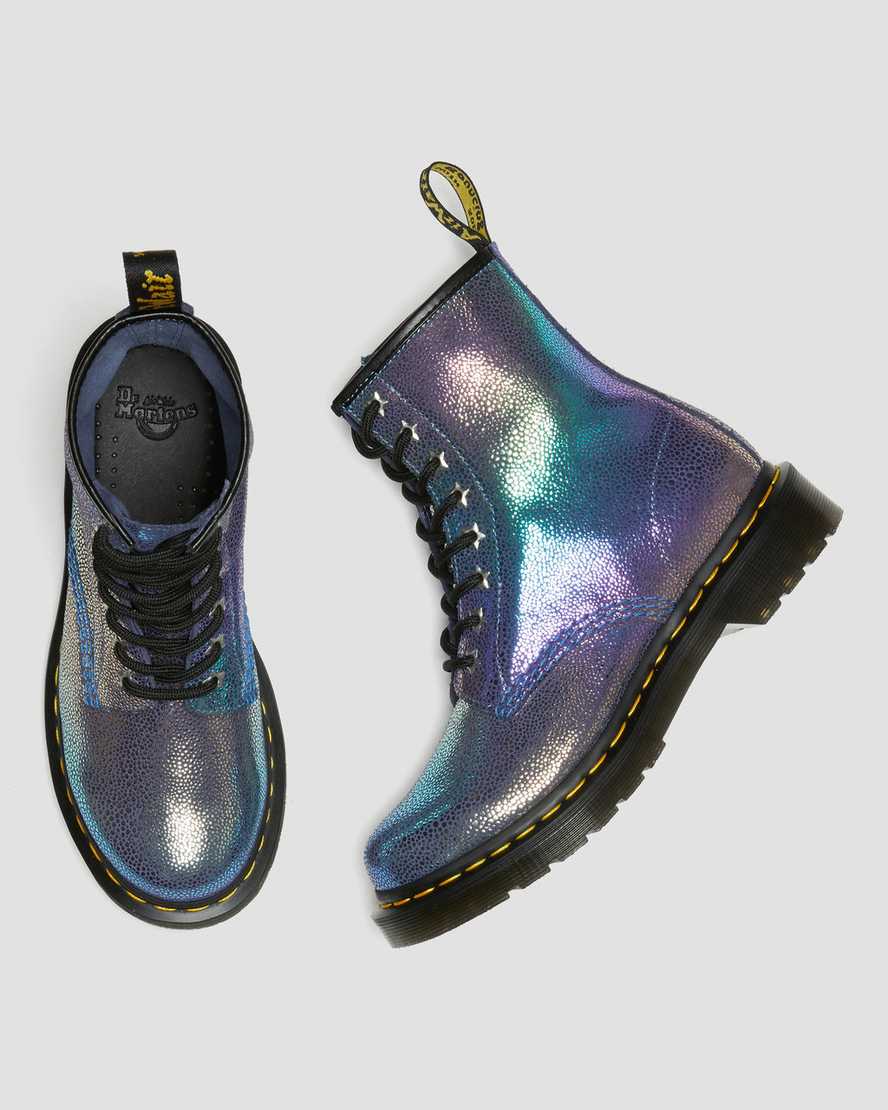 flerfärgade dr martens 1460 rainbow ray damstövlar med snörning