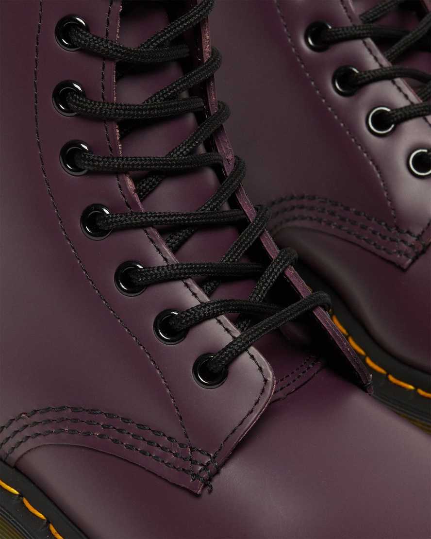 lila dr martens 1460 smooth damstövlar med snörning