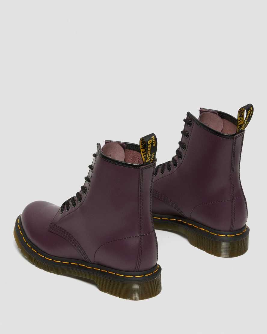 lila dr martens 1460 smooth damstövlar med snörning