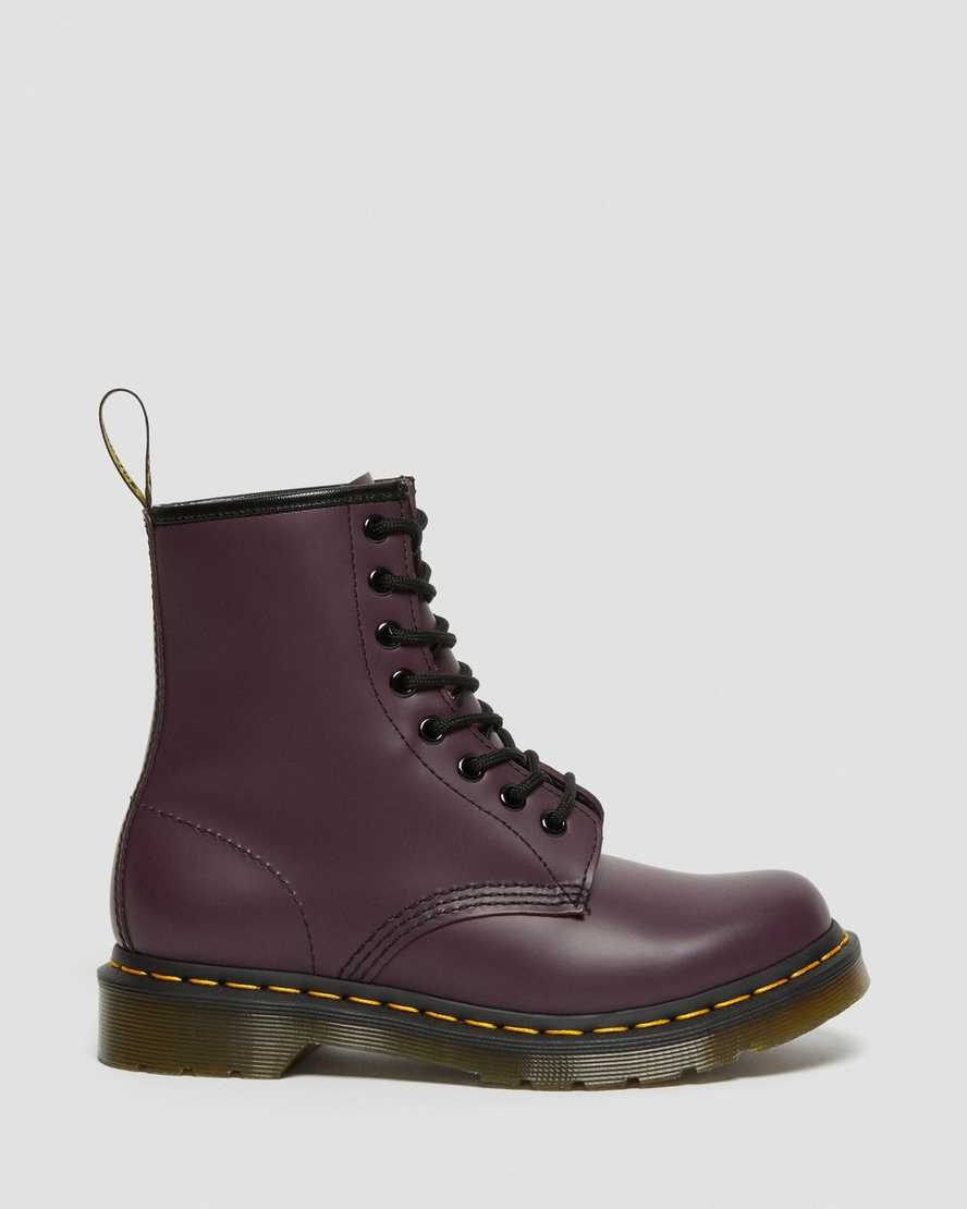 lila dr martens 1460 smooth damstövlar med snörning