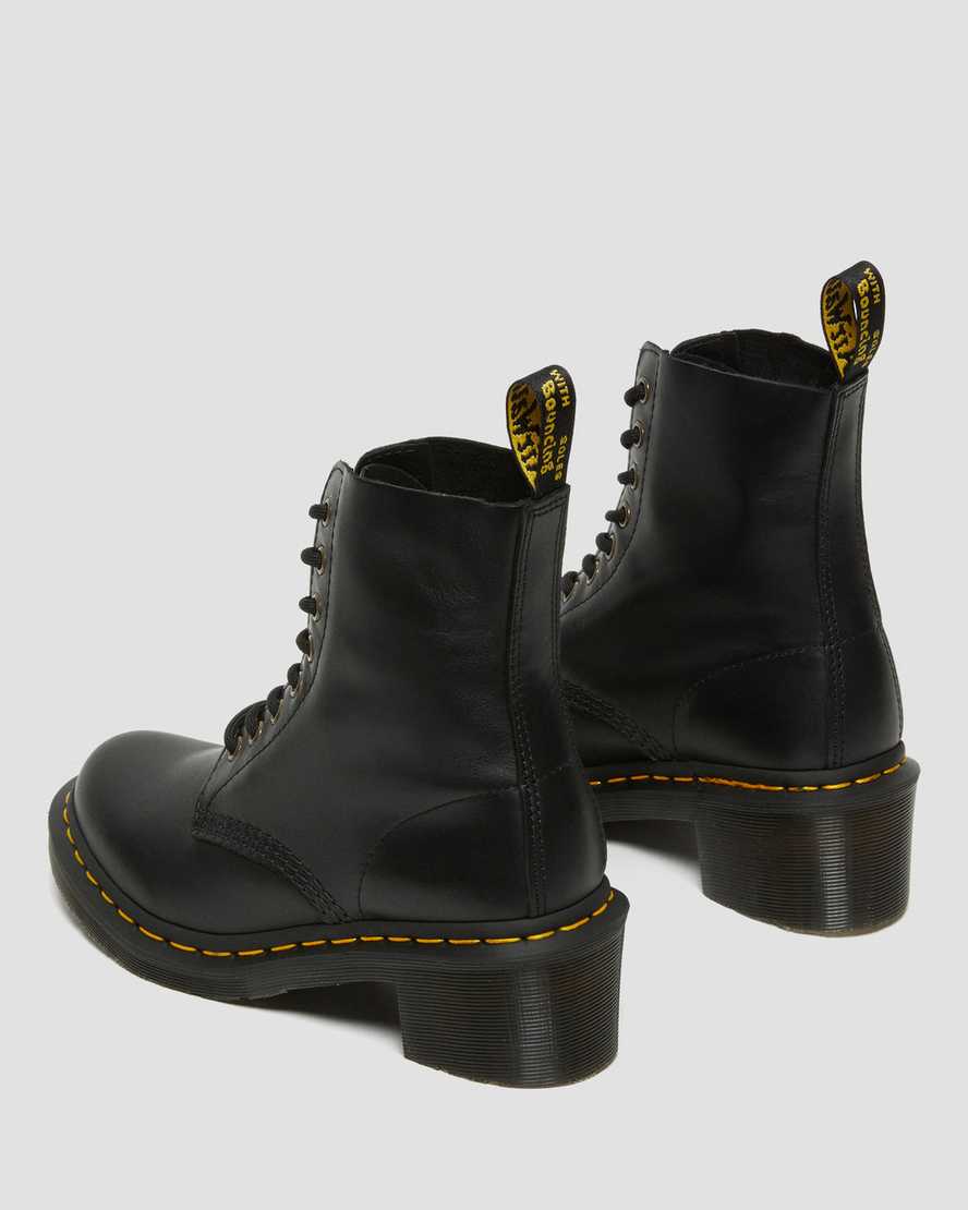 svarta dr martens clemency heeled damstövlar med snörning