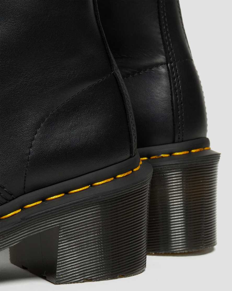 svarta dr martens clemency heeled damstövlar med snörning