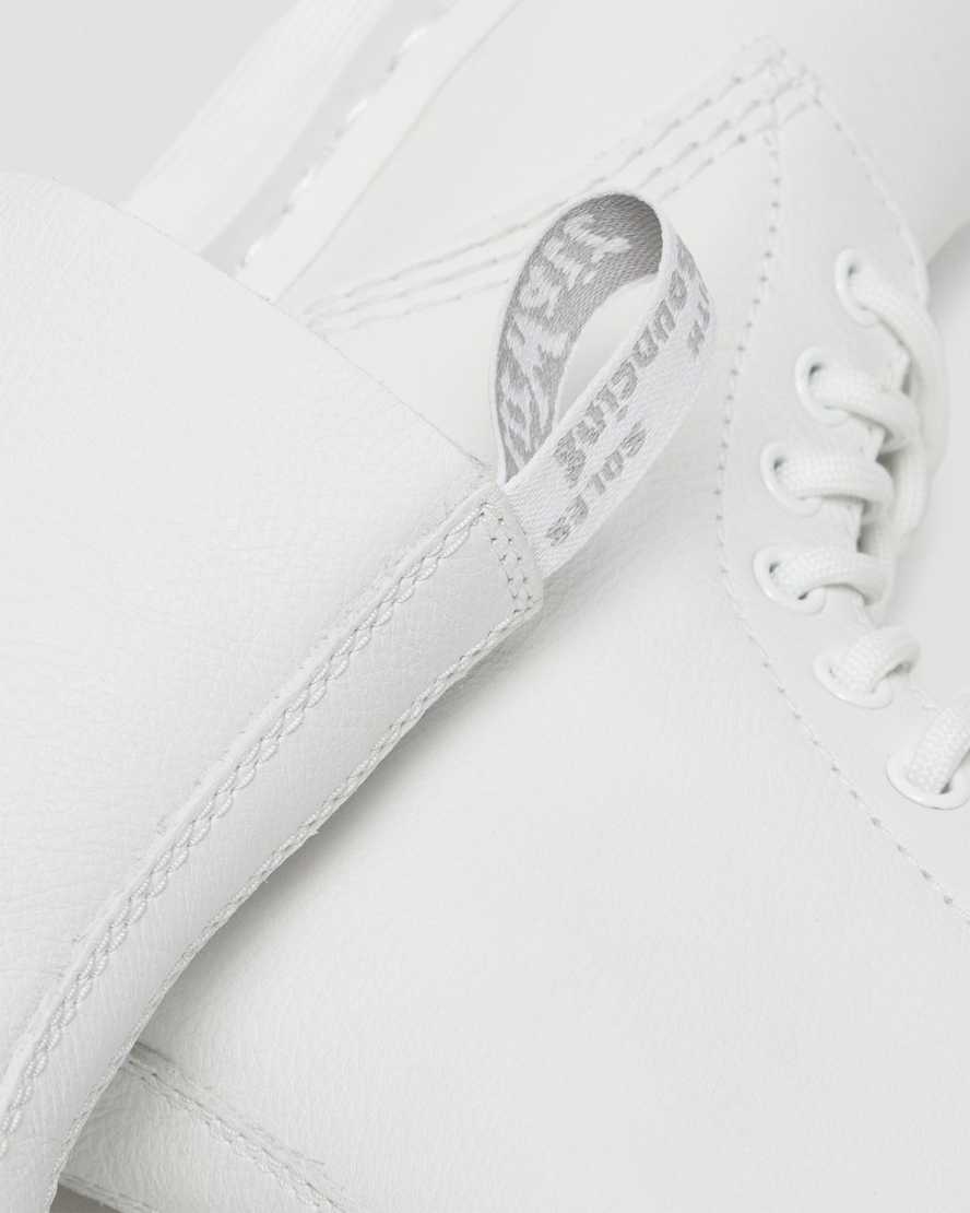 vita dr martens 1460 pascal mono damstövlar med snörning