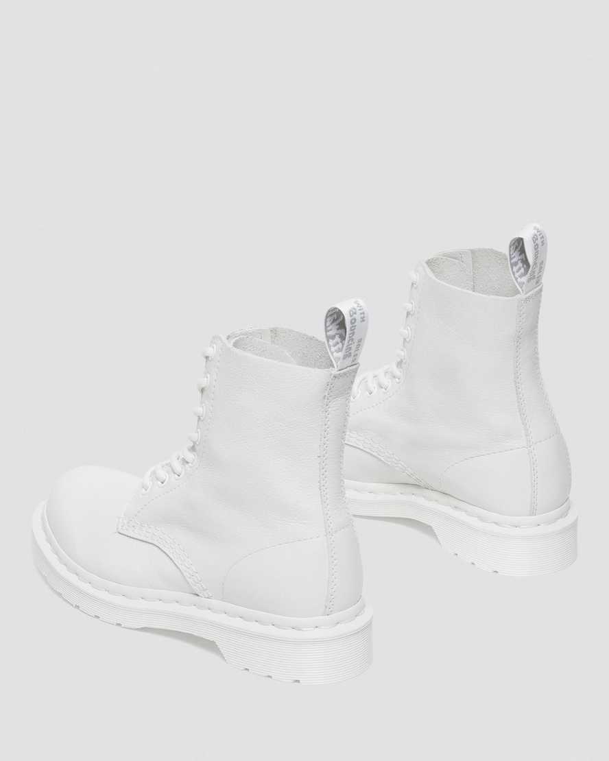 vita dr martens 1460 pascal mono damstövlar med snörning