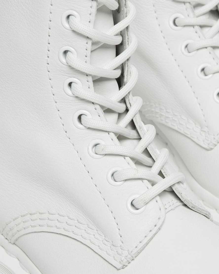 vita dr martens 1460 pascal mono damstövlar med snörning
