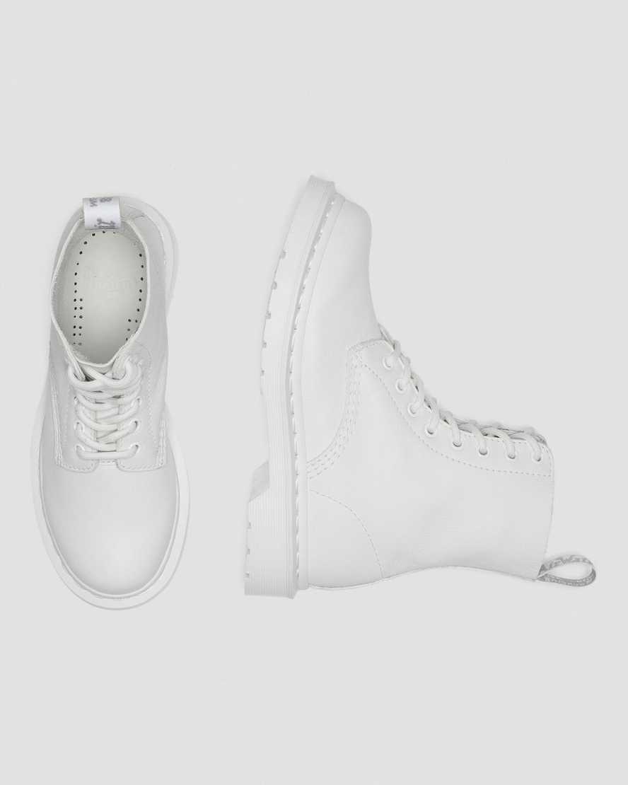 vita dr martens 1460 pascal mono damstövlar med snörning