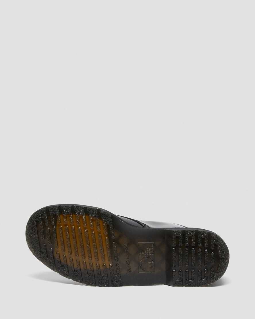 svarta dr martens 1460 elastic smooth damstövlar med snörning