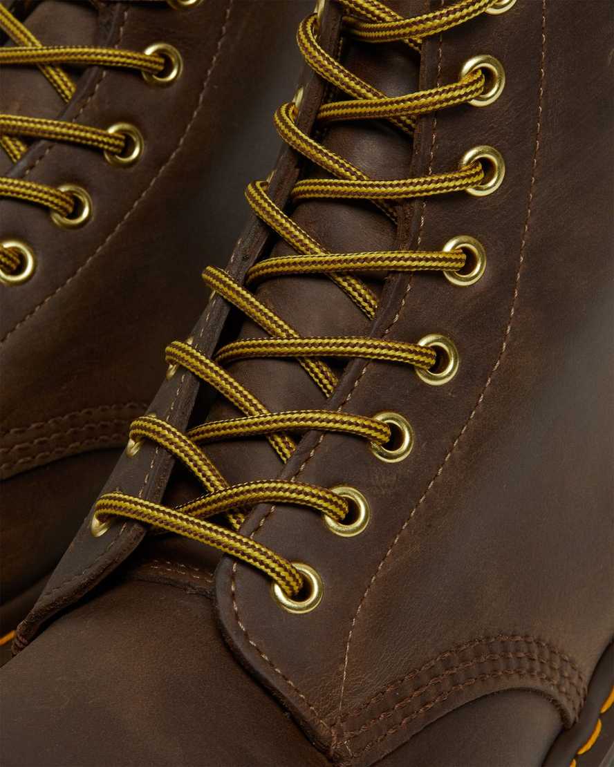 bruna dr martens 1460 crazy horse damstövlar med snörning