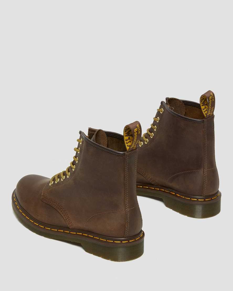 bruna dr martens 1460 crazy horse damstövlar med snörning