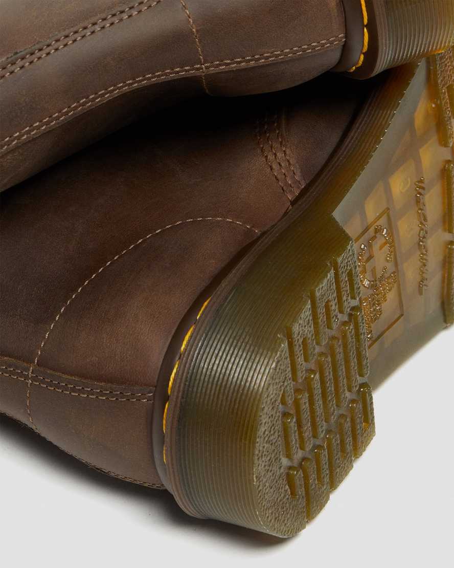 bruna dr martens 1460 crazy horse damstövlar med snörning