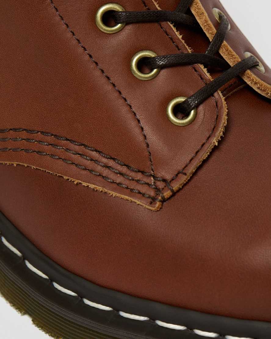 bruna dr martens 1460 veg tan damstövlar med snörning