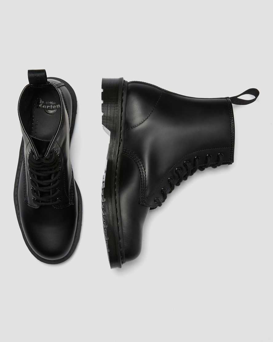 svarta dr martens 1460 mono smooth damstövlar med snörning
